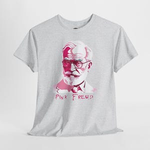 Sigmund Freud Shirt, 100% Cotton Graphic Tee with Pink Design
