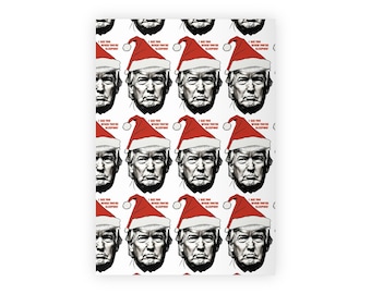 Papel de regalo divertido con diseño de Trump, rollo de regalo humorístico con acabado satinado reciclable.