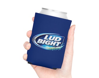 Lud Bight Logo Can Cooler, Blue, neoprene, Foam Beverage Sleeve