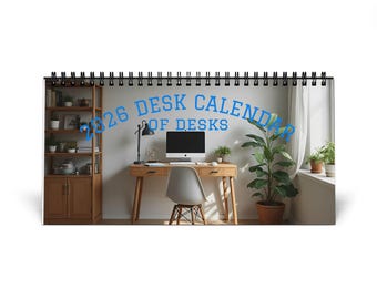 2026 Desk Calendar, Compact Office Decor, 10x5 Small Grid