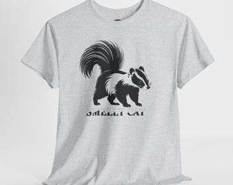 Funny Smelly Cat Skunk Graphic Tee, Custom Design Unisex T-Shirt