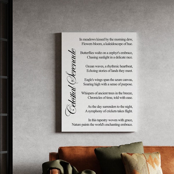 Custom Poem WallArt | Personalized Canvas Text Print | Inspirational Quote Wall Art | Christmas Wedding Anniversary