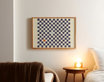 Rechte lijnen 4 - Premium Matte Print | Wandkunst Poster Ontwerp Grafische Illustratie Geruit Schaakbord | Woonkamer Kantoor Keuken