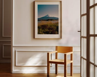 Analogfotografie "Mount Fuji" - Premium-Matt-Druck Japan | Fotoabzug ungerahmt Wandkunst Wanddruck Vintage Retro Analog | Wohnzimmer Küche