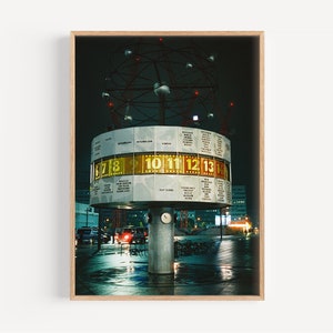Analogue photography "World Clock" - premium matte print | Photo print unframed wall art vintage analog Berlin world clock Alexanderplatz German