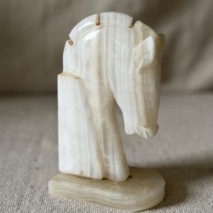 Alabaster Horse Head Bookend