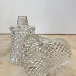 Glass Votive Cups with Diamond Pattern - Set of Two