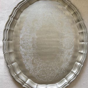 Magnificent Georgian-Style Silver Serving Tray with Ornate Rococo Details