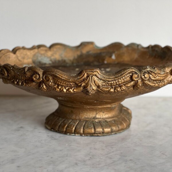 Gold Pedestal Vase Etsy