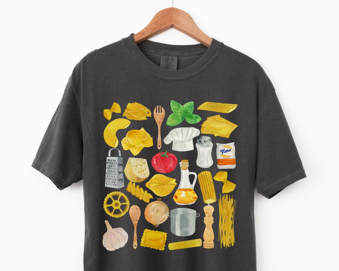 Pasta Comfort Colors T-shirt, Watercolor Pasta, Pasta Lover Shirt