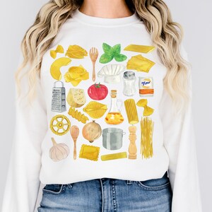 Pasta Crewneck Sweatshirt, Pasta Lover Shirt, Gift For Pasta Lover, Pasta Lover Sweatshirt, Italian Shirt, Watercolor Pasta Sweatshirt