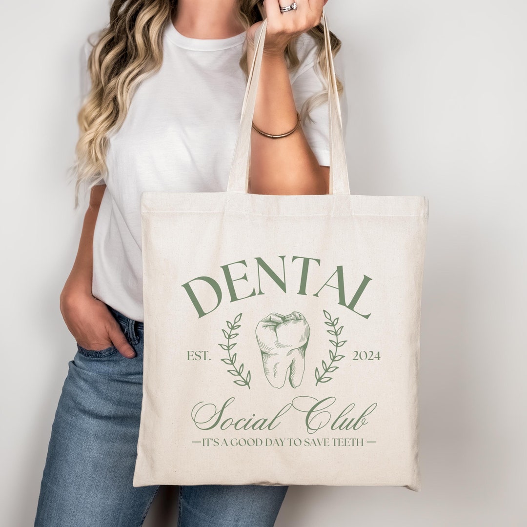 Dentist Gift Tote Bag - Smile Handbag For Dental Assistant, Hygienist, Dentist Graduation Gift, Canvas Shopping Bag - View #3
