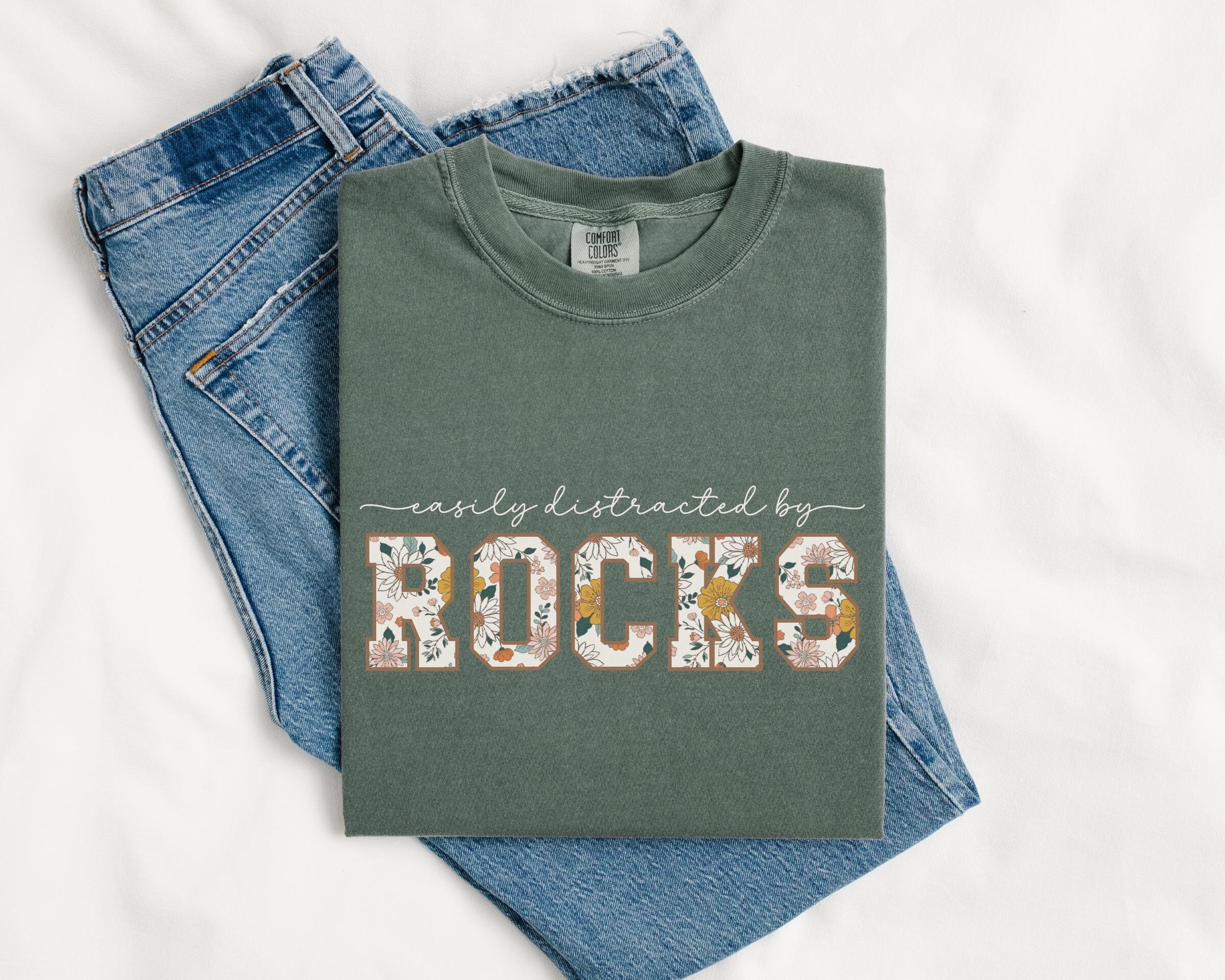 Easily Distracted By Rocks Comfort Colors T-Shirt, Funny Geology Tee, Rockhounding Lover Shirt, Gift For Geologist, Geology Student Gift