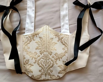 Gold patterned waist corset