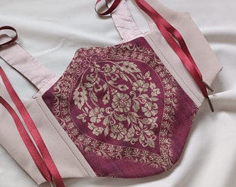 burgundy ethnic patterned waist corset