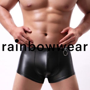 Sexy Faux Leather Underwear - Sissy Boxer - Femboy Panties