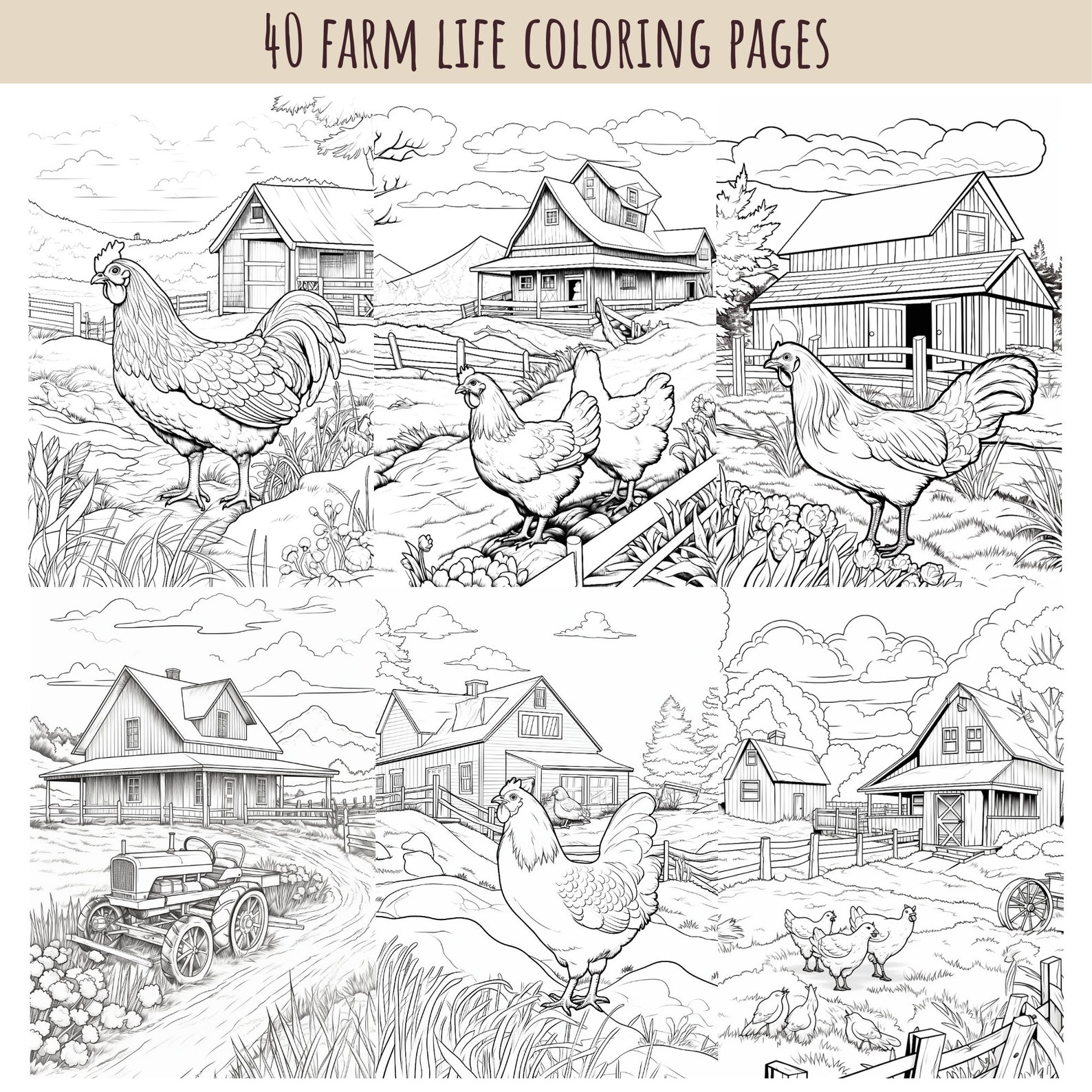 Farm Life Coloring Pages, Farm Animals Colouring Pages, Countryside ...