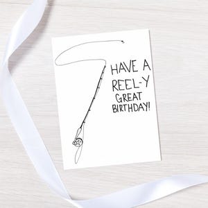 Cartão de aniversário Reel-y Great, feito à mão para aniversário, cartão de aniversário em branco