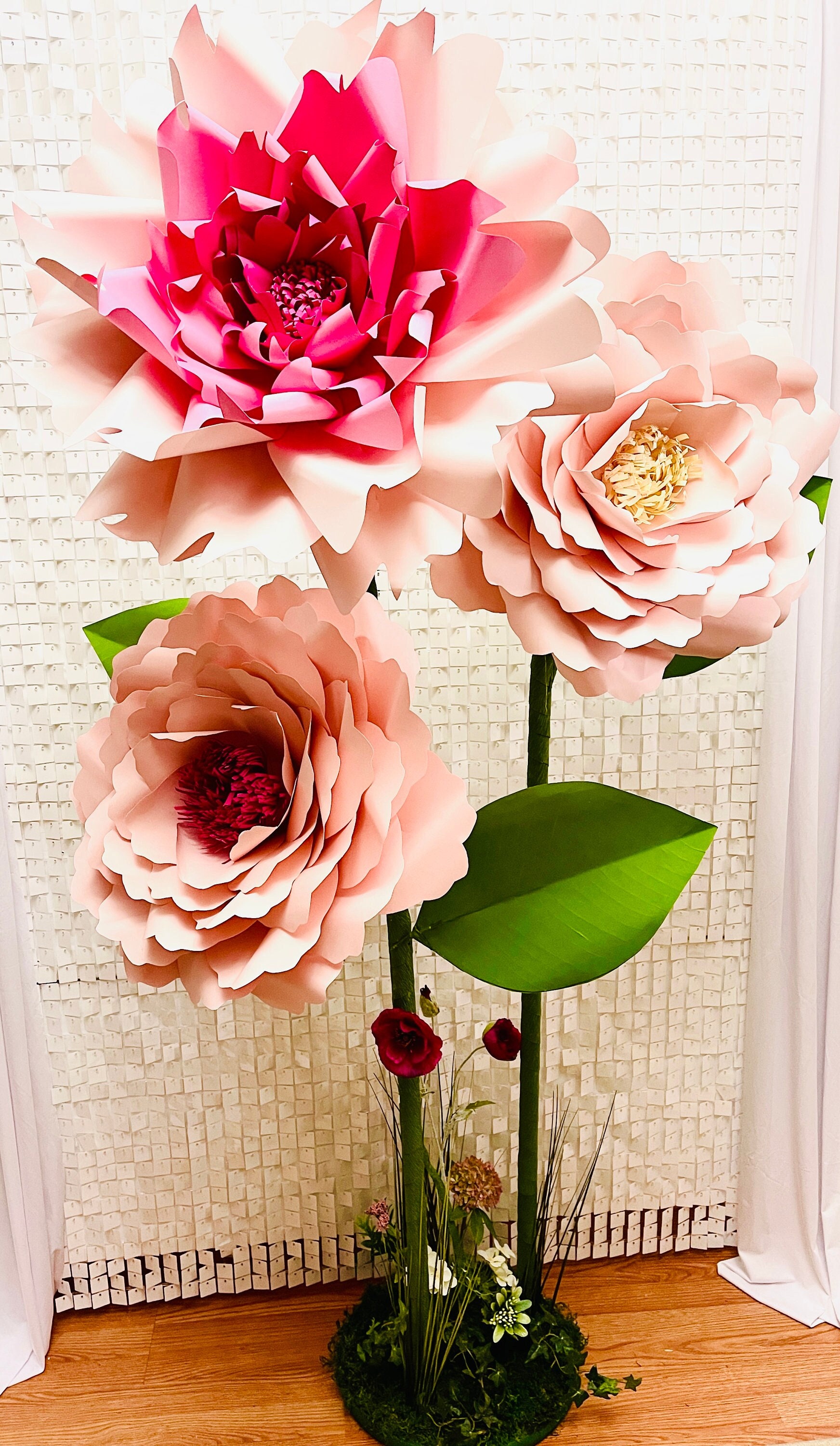 8-Pack 11 Inch Tissue Paper Flowers - Blush, Peach, White & Cream Pom Poms For Wedding Decor