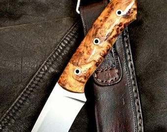 Handmade Damascus deer antler handle