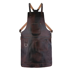 Leather Apron for Men - Woodworking, Blacksmith & BBQ Chef Gift - Durable Leather Apron for Professionals