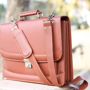 Leather Briefcase,Brown Leather Briefcase, Men Leather Briefcase, Laptop Bag, Leather bag, Gift for Him, Shoulder Bag, Men Briefcase