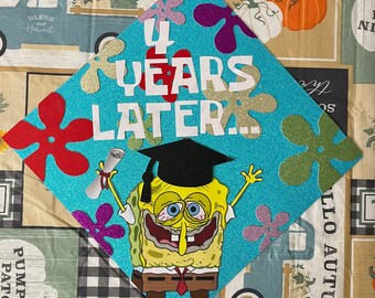 Handmade Spongebob graduation topper