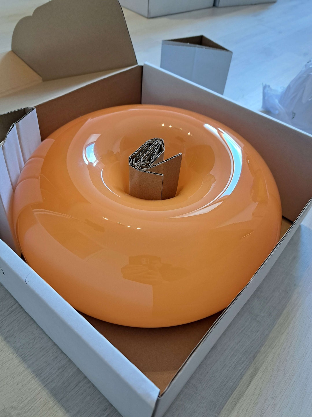 IKEA VARMBLIXT LED Donut Lampe Orange Neu Etsy