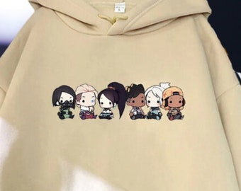 Valorant Agents Anime sweat à capuche unisexe l sweat à capuche imprimé kawaii l cadeau gamer l vêtements de jeux vidéo