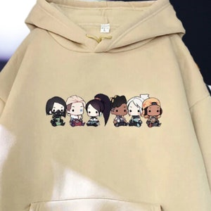 Valorant Agents Anime Unisex Hoodie l Kawaii Print Hooded Sweatshirt l Gamer Gift l Video Game Apparel