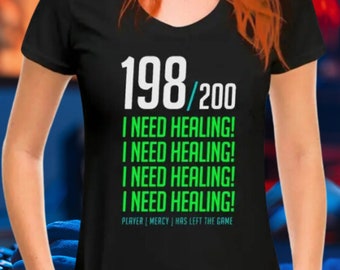 Overwatch 2 "I NEED HEALING" Graphic T-shirt l Kawaii Print Tshirt l Gamer Gift l Video Game Apparel