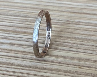 Bague martelée en argent sterling 925 pour homme, marteau pour femme, bague marteau pour homme, alliance pour homme, bague à facettes taille 9,75