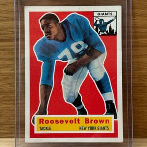 1956 Topps Regular Football card no 41 Roosevelt Brown des Giants de New York