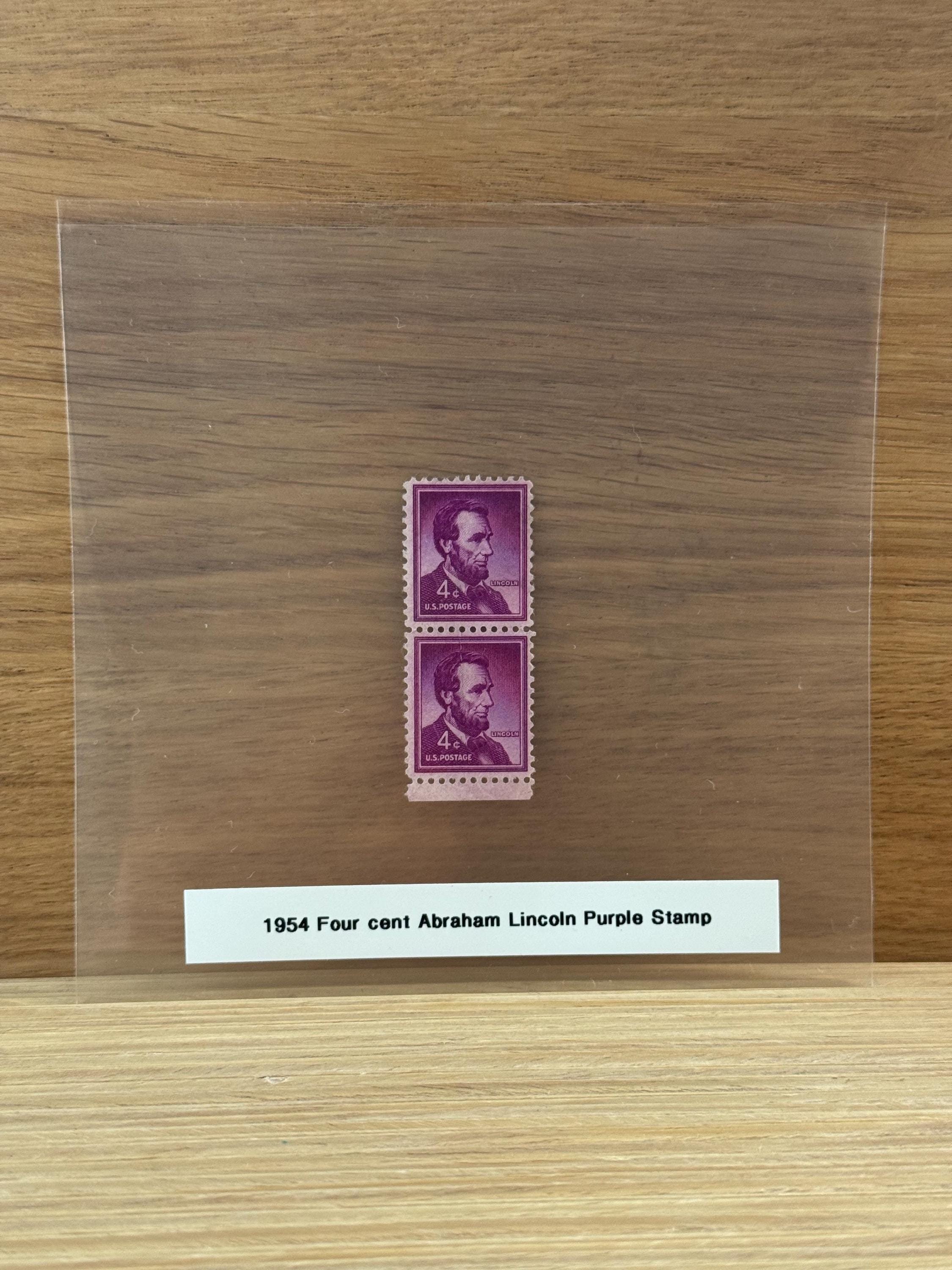 Abraham Lincoln Purple 4 Cent Stamp - Etsy display picture 1