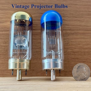 Vintage Projector Light Bulb Lot, Ge CAL 300W 120V & Sylvania CTT/DAX 500W 120V Projector Lamps, Retro Photo Studio Display, Steampunk Ediso
