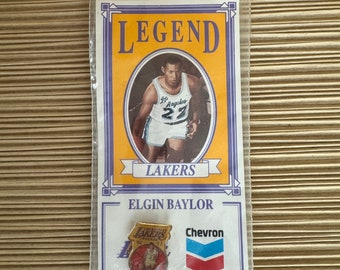 Elgin Baylor Lakers Legends Chevron Promo Pinback Button With Card