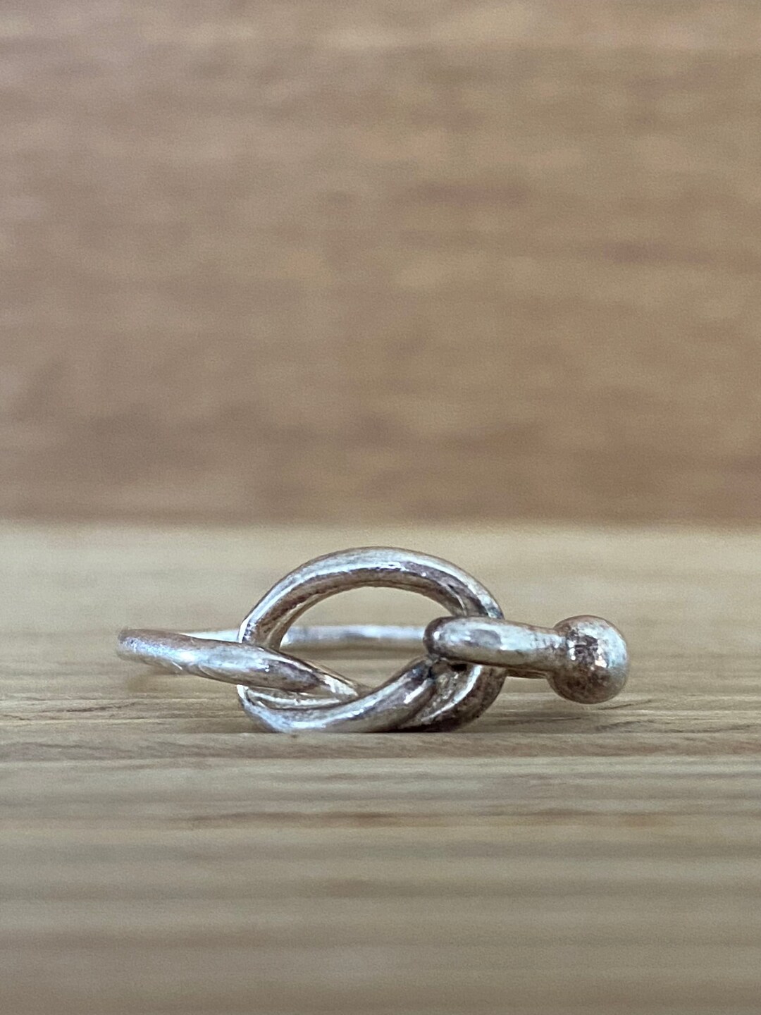 Vintage Retro 925 Marked Size 7.5 Knot Sterling Silver Ring