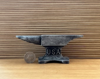 Vintage Miniature Cast Aluminum Anvil USA Stamped | Jeweler’s Bench Tool | 5.6” Small Collectible