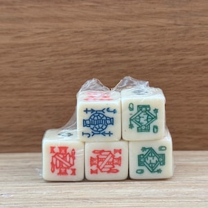 ポーカーダイス 5 個セット - ビンテージギャンブルゲーム - 新古品