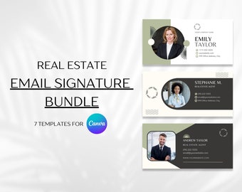 Realtor Email Signature Collection | Real Estate Marketing | Gmail Signature | Canva Editable Template | Real Estate Email Marketing