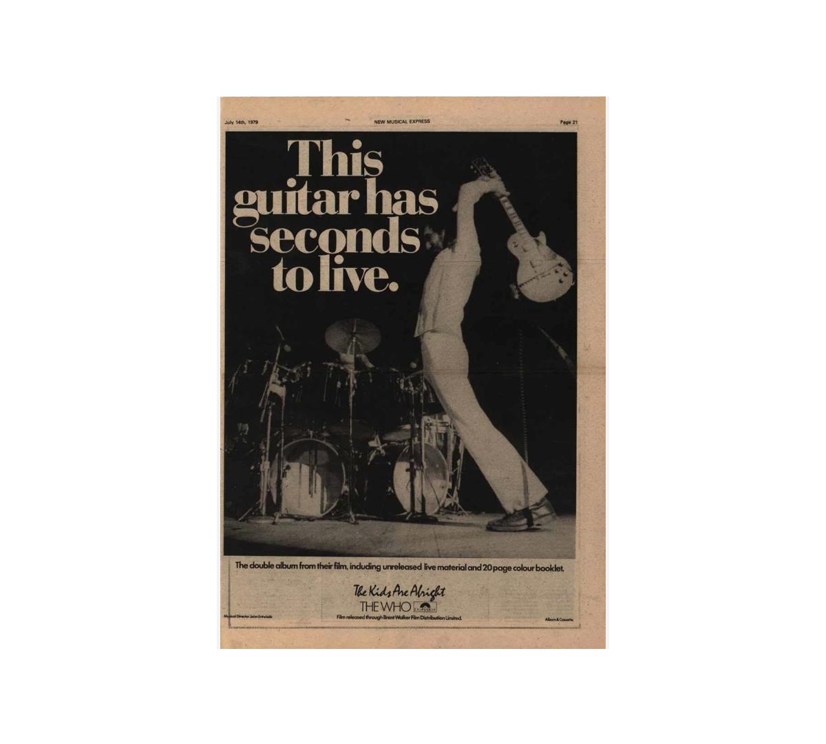The Who - This Guitar Has Seconds to Live Poster - 12