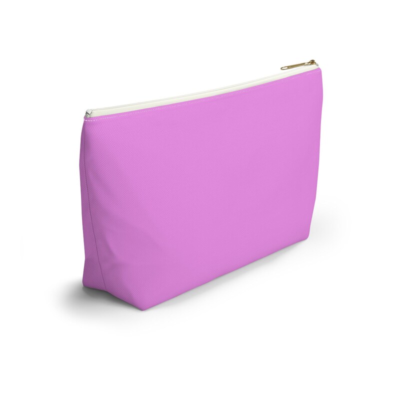 MAHJONG in ornate lettering on deep pink pouch 12" t-bottom zip top of soft washable durable fabric. For tiles! image 4