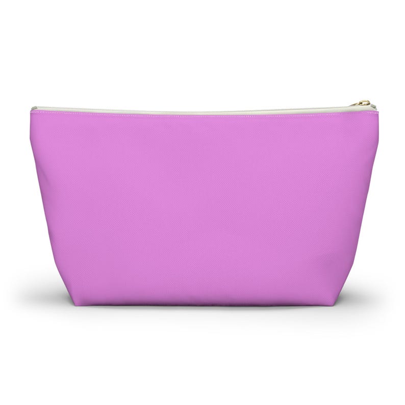 MAHJONG in ornate lettering on deep pink pouch 12" t-bottom zip top of soft washable durable fabric. For tiles! image 2
