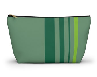 Makeup Accessory Bag T-bottom Pouch in green. Large bag is washable fabric - Cori Collection- For someone you know?