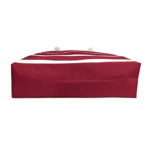 MAHJ Weekender Bag 24"x 13" in BURGUNDY and white is handy for toting the whole Mahjong game. It matches our most popular tile storage pouch image 5