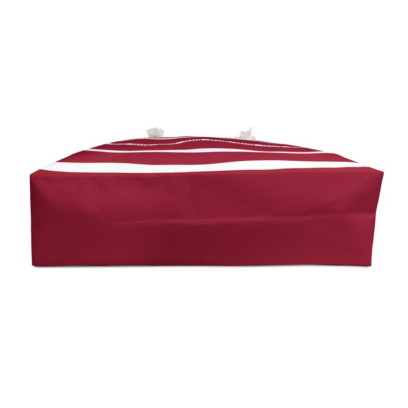 MAHJ Weekender Bag 24"x 13" in BURGUNDY and white is handy for toting the whole Mahjong game. It matches our most popular tile storage pouch image 5