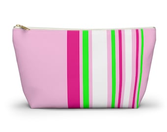 Bolsa de accesorios verde, blanca y rosa como algodón de azúcar, hermosa y divertida idea de regalo para su regalo de cumpleaños, 12 "sin forro, ¡guarda fichas de Mahjong!
