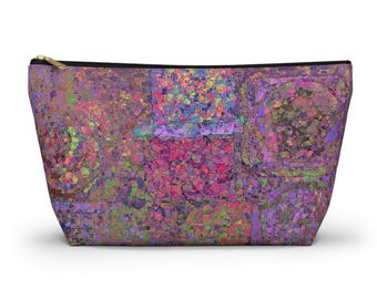 Abstract Colorful Toiletry Pouch: Washable Canvas Travel Bag 12"