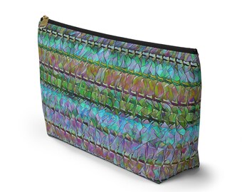 Accessory Pouch toiletry pouch 12 inches This looks like a straw bag, but it is a colorful design printed on washable fabric. gift for her