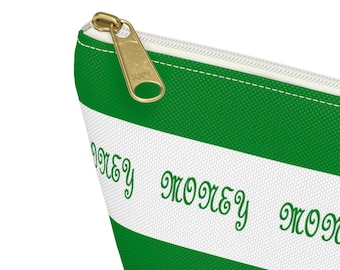 Mahjong Money Bag: Green Zipper Pouch for Cash & Small Card